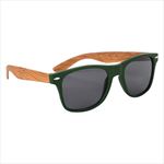 Hunter Green Frames with Bamboo Look Temples Side